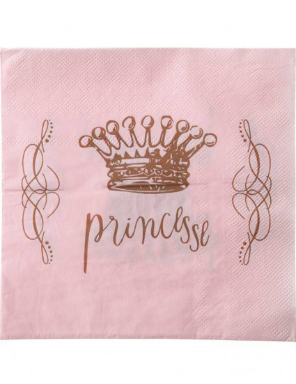 20 Papierservietten rosa Prinzessin 33 x 33 cm 1