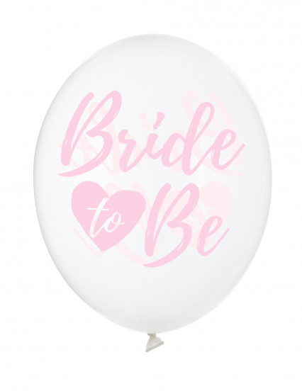 6 Transparente Luftballons Bride to be pink 30 cm 1