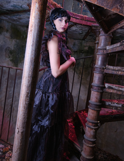 Wednesday Addams Ballkleid Kostüm für Damen 8